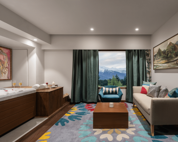 Luxury room with a jacuzzi | Bookmark Resorts, Manali
